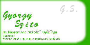 gyorgy szito business card